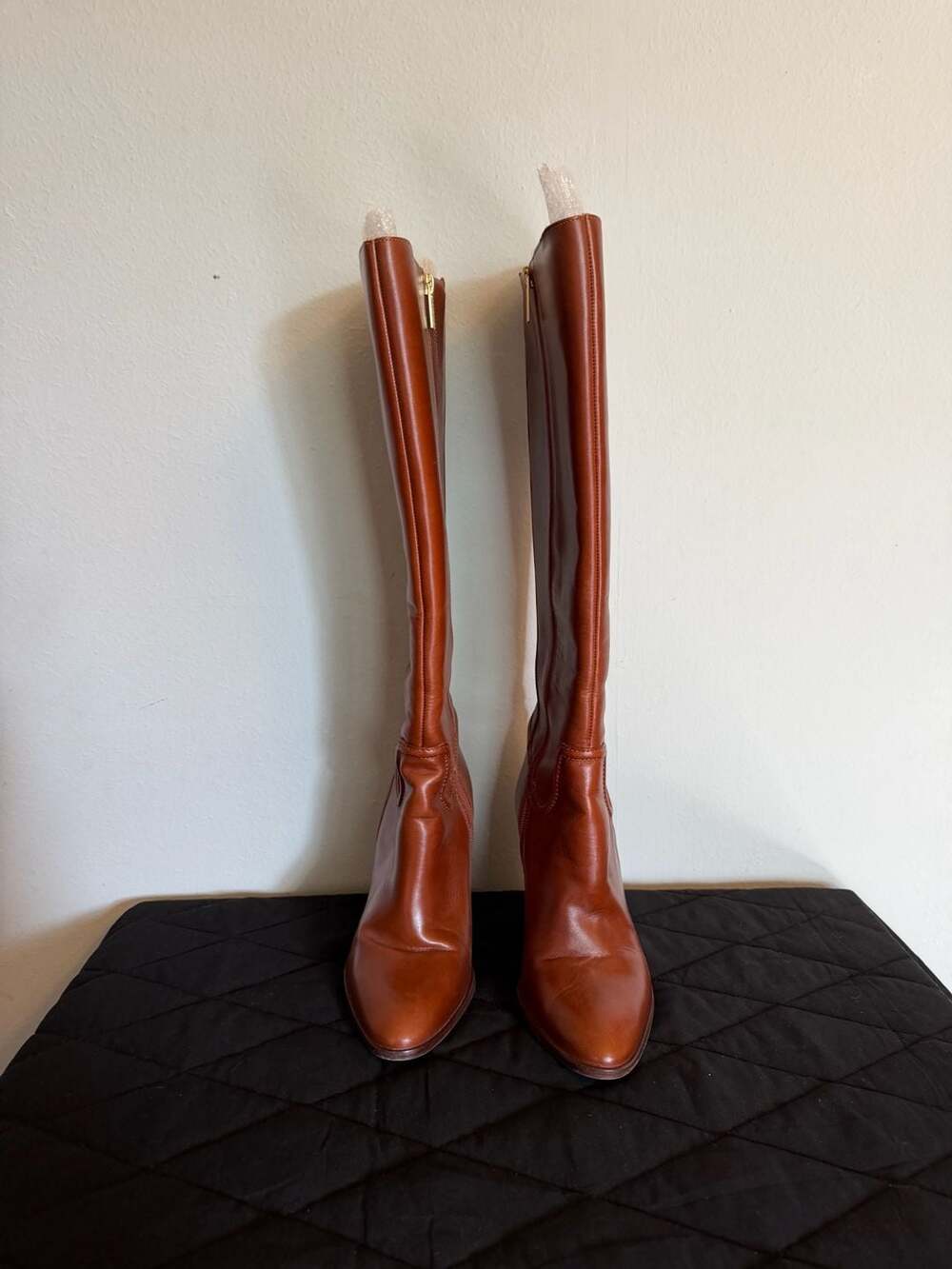 Vince Camuto Brown Leather Knee High Heeled Boots